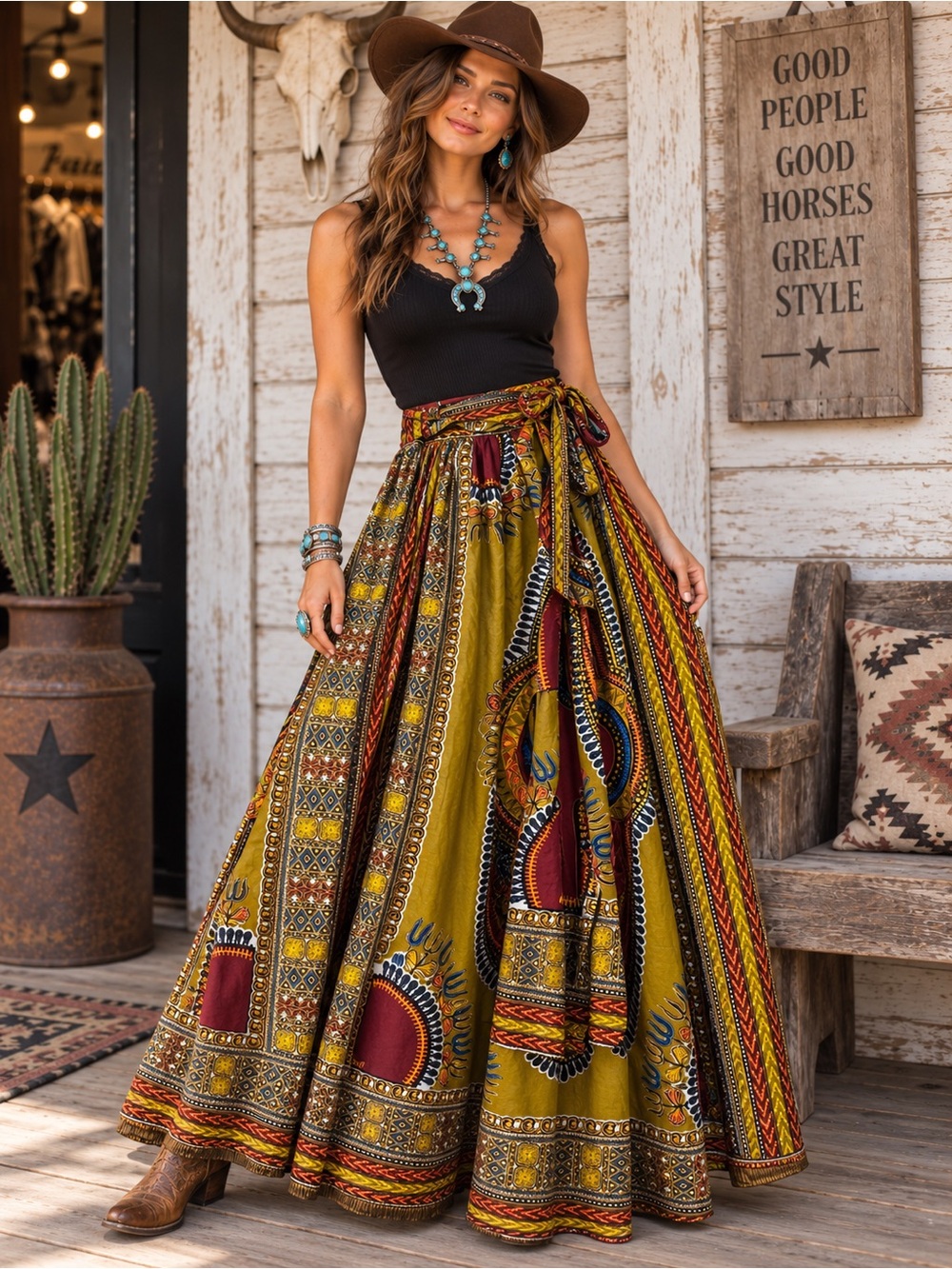 Hi Target Guaranteed Wax Print Maxi Skirt African Boho Maximalist waist 16” L41”